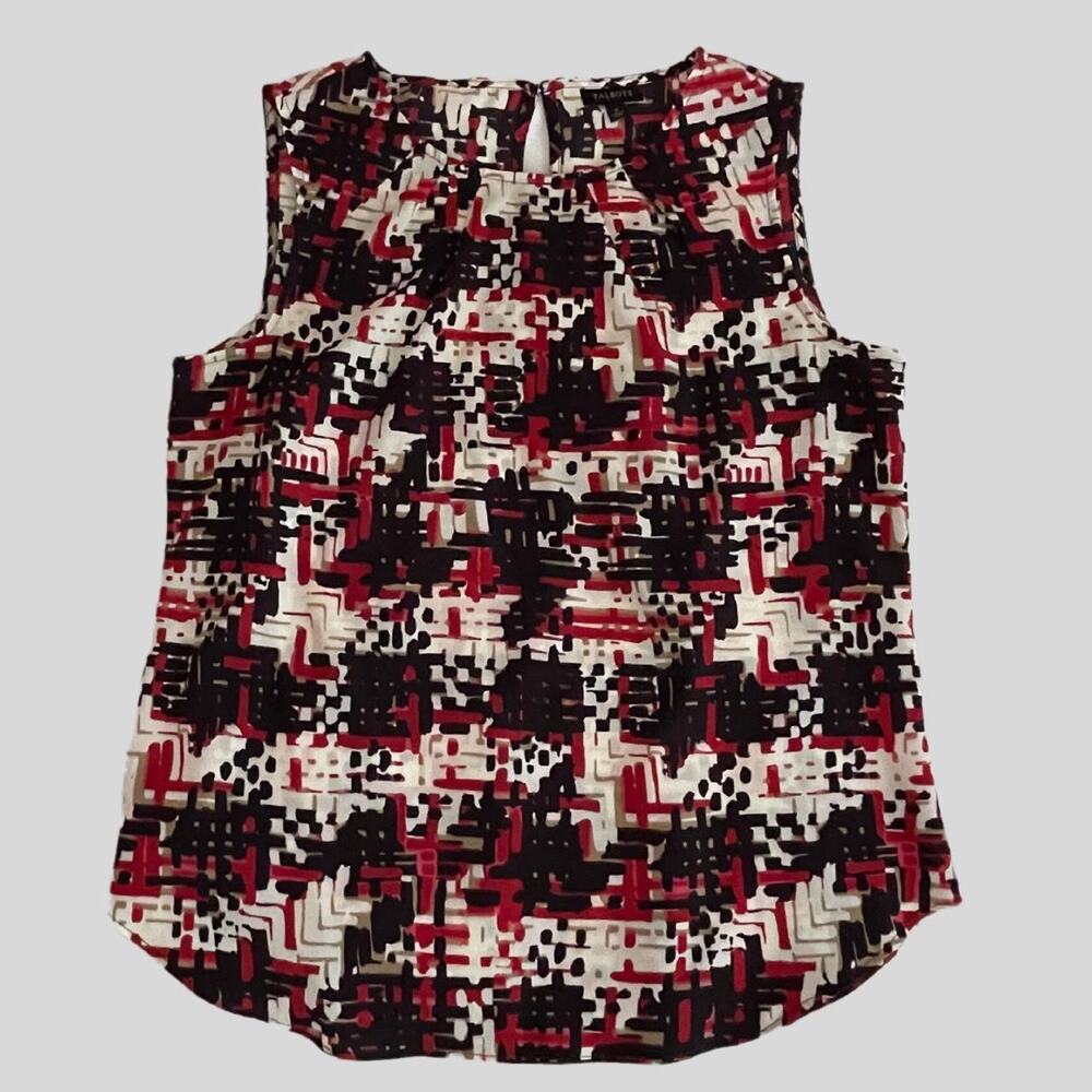 Talbots Modern Print Sleeveless Blouse Womens Size 4